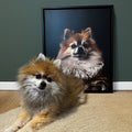 Kleine Pomeriaan ligt trots voor haar eigen portret als majesteit met koninklijke kraag en elegante pose - Pawesome Prints
